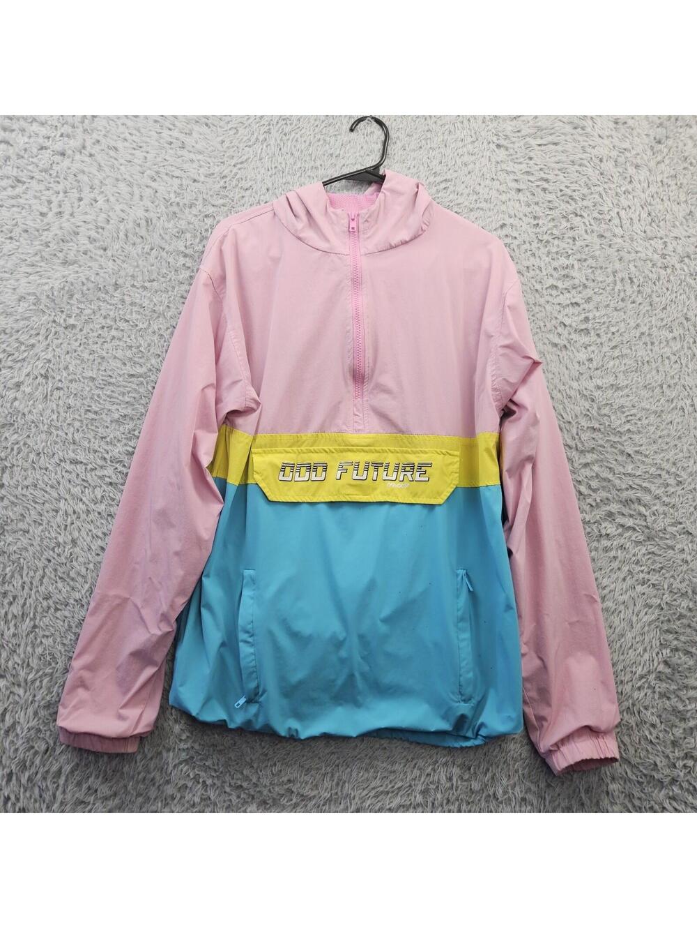 Odd Future OFWGKTA Anorak Windbreaker Pullover hooded Jacket Pink *Dots